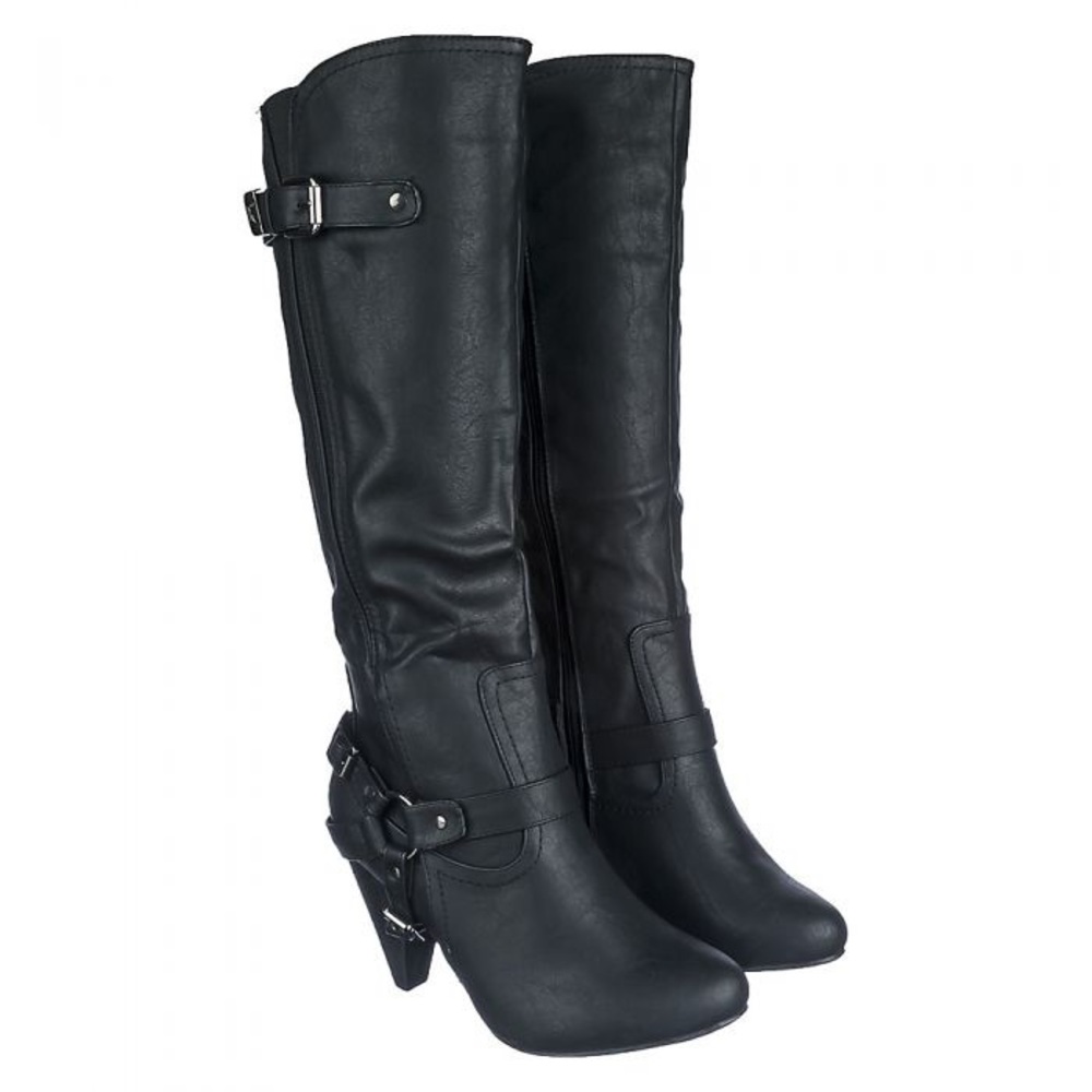 NWT Mid calf black Low heel pocket Boot  6.5